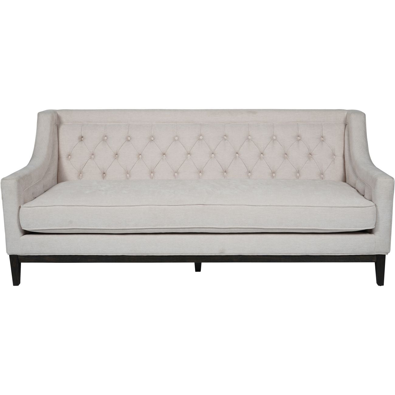 Theodore Buttoned Sofa in Ivory Fabric  | 3 Seater